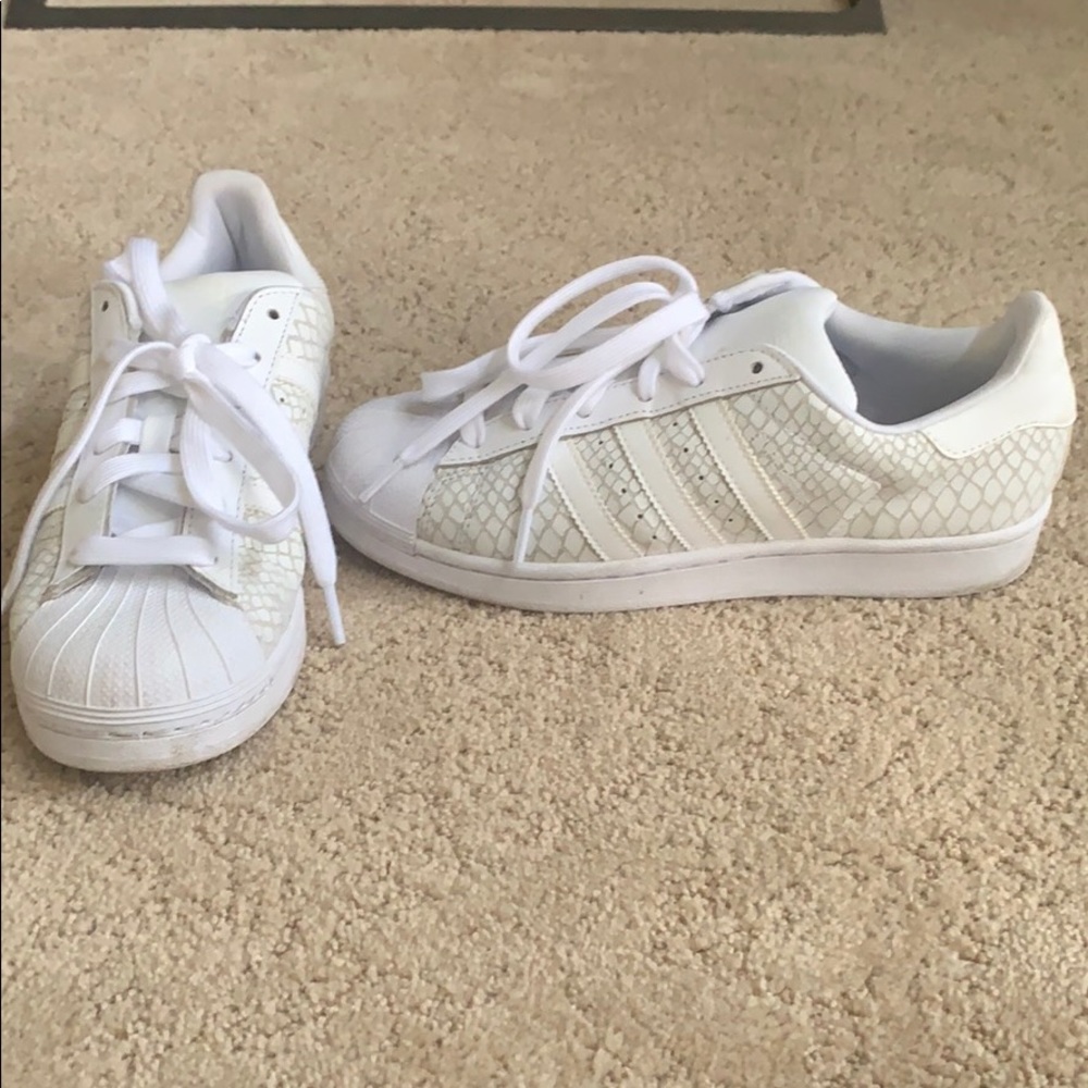 Women’s Adidas White Snake Superstar Sneakers